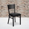 Flash Furniture Black Grid Back Metal Restaurant Chair - image 2 of 4