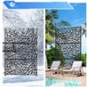 DSVIMOY Privacy Screens and Panels, Freestanding Outdoor Indoor Privacy Screen, Mesh Shape Decorative Privacy Screen, Black, 47.76"*15.75"*70.69" - 2 of 4