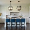 PAKOKULA Industrial 4-Light Black and Gold Modern Geometric Metal Cage Chandelier - 3 of 4