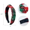 Wrapables Wide Knotted Headbands, Top Knot Headbands for Women and Girls, 2pc Xmas Plaid - 3 of 4