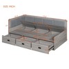 Twin/Full Size Daybed with 3 Drawers and 3 Storage Compartments - ModernLuxe - 3 of 4
