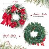 24 Inch Christmas Wreath with Lights for Front Door, Large Lighted Xmas Wreath with Red Gold Balls & Bow for Fireplace Window Indoor Outdoor Decor - 4 of 4