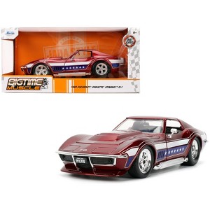 1969 Chevrolet Corvette Stingray ZL1 Red Metallic w/Stars and Stripes Graphics "Bigtime Muscle" 1/24 Diecast Model Car by Jada - 1 of 4