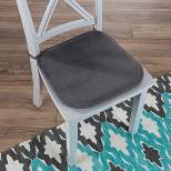 Memory Foam Chair Cushion-Square 16x16.25 Plush Chair Pad with Ties and PVC Dot Backing for Kitchen, Dining Room, or Porch by Lavish Home (Charcoal)