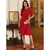 INSPIRE CHIC Women's Cocktail Mermaid Beaded Sleeves Wedding Guest Formal Bodycon Midi Dress - 3 of 4