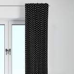 Bacati - Pin Dots White/black Cotton Printed Single Window Curtain Panel