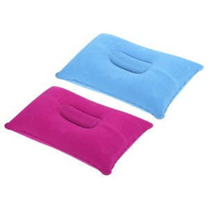 Unique Bargains Neck Support for Hiking Travel Ultralight Flocked Inflatable Camping Pillows 2 Pcs 13.6" x 8.7" - 1 of 4