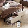 WOWLIVE Upholstered Bed Frame with Adjustable Headboard and 2 Storage Drawers, Velvet Platform Bed Frame with Charging Station and LED, Beige & Grey - 4 of 4