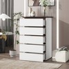 MAYEERTY Wide 6-drawer Chest of Drawers for Bedroom/Living Room, White & Walnut, 47.2''W x 15.74''D x 30.7''H - 3 of 4