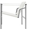 HomeRoots 24" White and Silver Faux Leather and Stainless Adjustable Back Arm Chair - 4 of 4