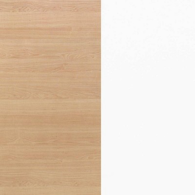 Natural Maple and White 1-Drawer Nightstand with Open Shelf