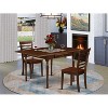 HomeStock 3-Pc Mahogany Finish Solid Wood Top with Dropleaf Dining Table Set - 2 of 4