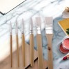 Unique Bargains Paint Brush Setfor Oil Painting Wooden Handle with Nylon Bristles 6 Pcs - 2 of 3