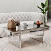 PAGED Luxury Coffee Table, Rectangular Mirror End Table with Fluted Tempered Glass, Center Table for Living Room, Office - 4 of 4
