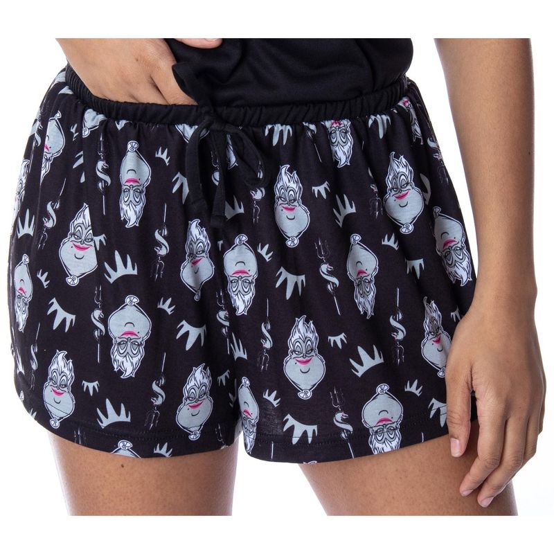 Disney Villains Women's Vixen Ursula Shirt and Shorts 2 Piece Pajama Set, 4 of 6