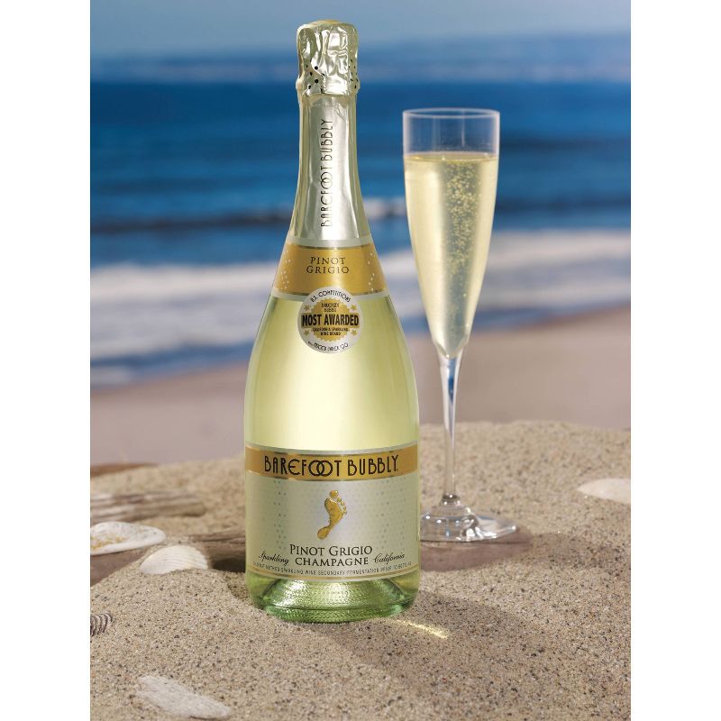 Barefoot Bubbly Pinot Grigio Champagne Sparkling Wine - 750ml Bottle, 3 of 6