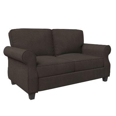 NicBex 56.3 Inch Deep Seat Couch,Love Seat Sofa for Living Room,Bedroom,Office,Apartment,Brown
