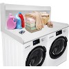 1 Mdf Tall Washing Machine Rack,3-Tier Washer Dryer Countertop with Edge Rails, for Folding Clothes, Washer and Dryer Topper with Non-Slip Pad - 3 of 4