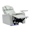 PU Leather Power Recliner Chair with Bluetooth Speakers, LED Lights, Cooling Cup Holders & Tray Table for Home Theater Setup-Cuddlewood - 3 of 4