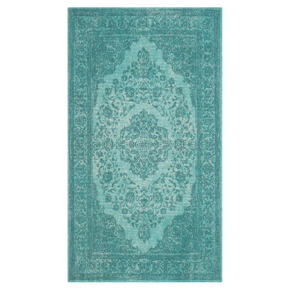 Aqua Medallion Loomed Accent Rug 3'x5' - Safavieh