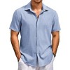 COOFANDY Men's Beach Summer Shirts Linen Texture Shirts Short Sleeve Casual Button Down Shirt - 3 of 4