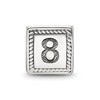 Black Bow Jewelry Triangle Block, Number 8 Sterling Silver Bead Charm - 3 of 4