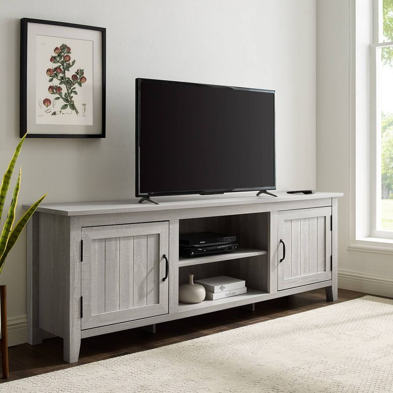 Modern Transitional Wood TV Stand for TVs up to 80" - Saracina Home, 4 of 12