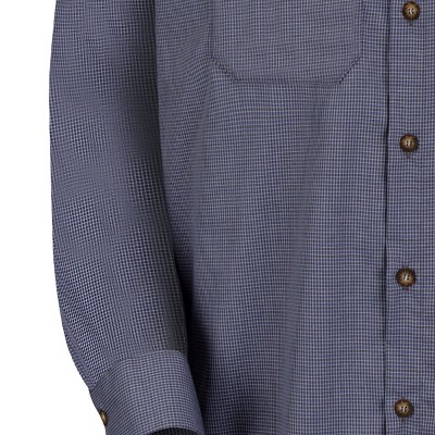 blue/charcoal microcheck