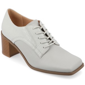 Journee Collection Womens Sylvan Lace Up Square Toe Pumps - 1 of 4