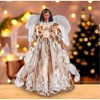 Kurt Adler UL 10-Light White & Rose Gold African American Angel Treetop, 16" - 2 of 4