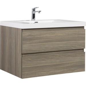 SEVOBAL Bathroom Storage Cabinets, Floating Bathroom Vanity with Sink, Modern Wall Mounted Bathroom Storage Vanity, Gray, 35.43"*19.69"*22.44" - 1 of 4