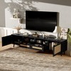 HDZNVF Rattan TV Stand for TVs up to 85 inch, Modern Farmhouse Media Console - 2 of 4