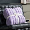 Cozy Bliss Faux Fur Plush Decorative Blanket, Cozy Warm Striped Throw - 4 of 4