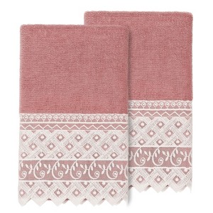 Linum Home Textiles 100% Turkish Cotton AIDEN Embellished Towel Set - 1 of 2