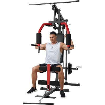 Acekool Home Gym Machine, 400LB Multifunction Strength Training Equipment, Pulley System, Full Body Workout, Fits 1" & 2" Plates