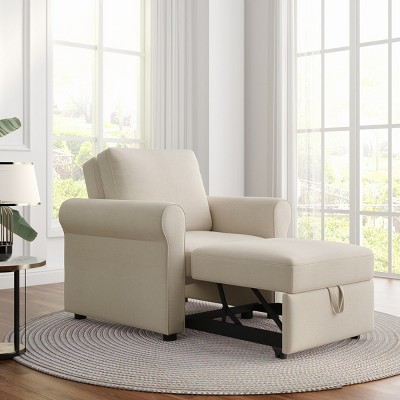 Flora 3-in-1 Multi-Function Sleeper Bed With Convertible Folding Accent Chair Adjustable Backrest Sofa Bed/Lounge Chair-Maison Boucle