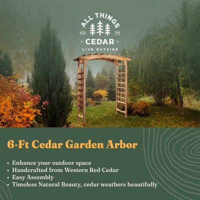 Beige Cedar Wood Garden Arbor with Lattice Sides