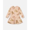 Deux par Deux Girl Glittering French Terry Dress Beige Teddy Bear Print - 3 of 4