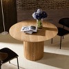 Mid Century Modern MDF Dining Room Pedestal Table,Farmhouse Round Kitchen Dining Dinner Table,Imitation Solid Wood Design Side Table-Coolbibila - 3 of 4