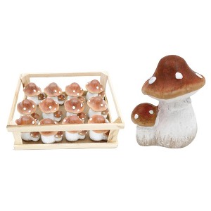 Transpac Resin Mushroom Couple In Crate S/12 Home Decorations Spring - 1 of 1