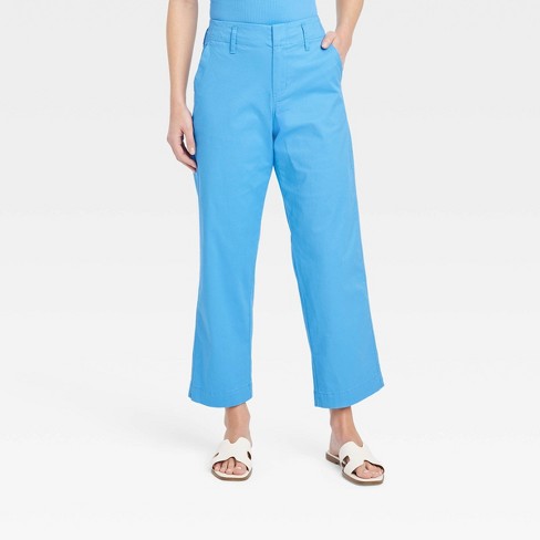 Women's High-rise Straight Ankle Chino Pants - A New Day™ Blue 10 : Target