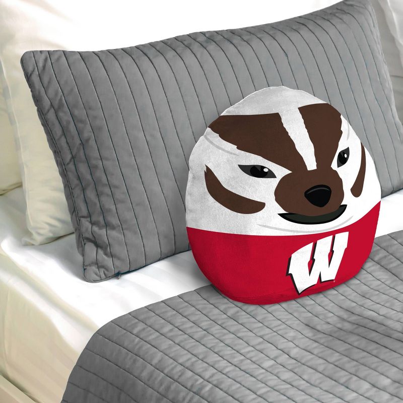 NCAA Wisconsin Badgers 16&#34;x16&#34; Plushie Mascot Pillow, 2 of 4