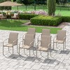 Set of 6 Outdoor Stacking Patio Dining Armchairs, All-Weather Garden Chairs for Restaurant, Cafe and Home Use - 2 of 4