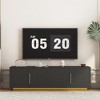 KTMBDW Fluted TV Stand for 55 60 65 inch TV, Modern Mid Century Entertainment Center with Storage, Media Console Table 2 Cabinet for Living Room,Black - 2 of 4