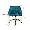 Velvet Swivel Office Chair with Wheels, Comfortable Home Desk Chair with Gold Metal Base for Study or Office – The Pop Home - 4 of 4