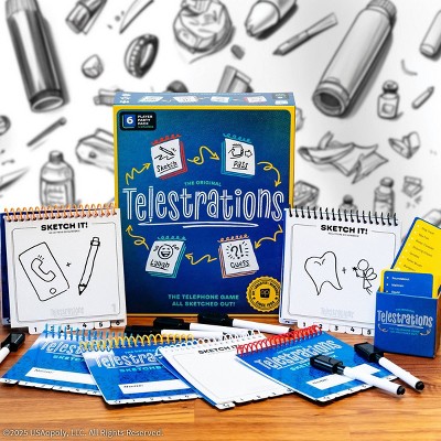 Детские игрушки The Op Games Telestrations 6 Player Game: Social Skills Educational Party Game, Includes Cards & Dry Erase Boards — фото 5