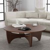 Lirago Round Wood Coffee Table with Batman Crossed Legs 38x38 Walnut - 3 of 4