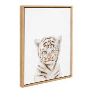 18" x 24" Sylvie Animal Studio Baby White Tiger Frame Canvas by Amy Peterson - Kate & Laurel All Things Decor - 1 of 4