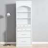 83.7" Tall Freestanding Kitchen Pantry Cabinet with Faux Marble Countertop, 5 Storage Drawers, Adjustable Shelf, Hutch for Kitchen or Dining Room - 2 of 4