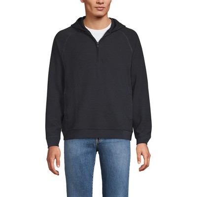 Lands' End Men's Long Sleeve Waffle Quarter Zip Hoodie